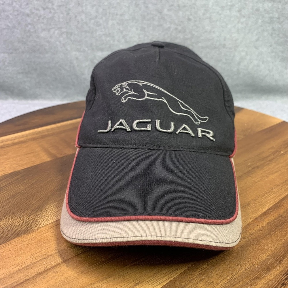 Jaguar Hat Cap Strap Back One Size‎ Mens Black Tan Embroidered Automotive Racing